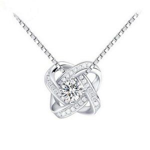 NEW 925 Sterling Silver Crystal Necklace